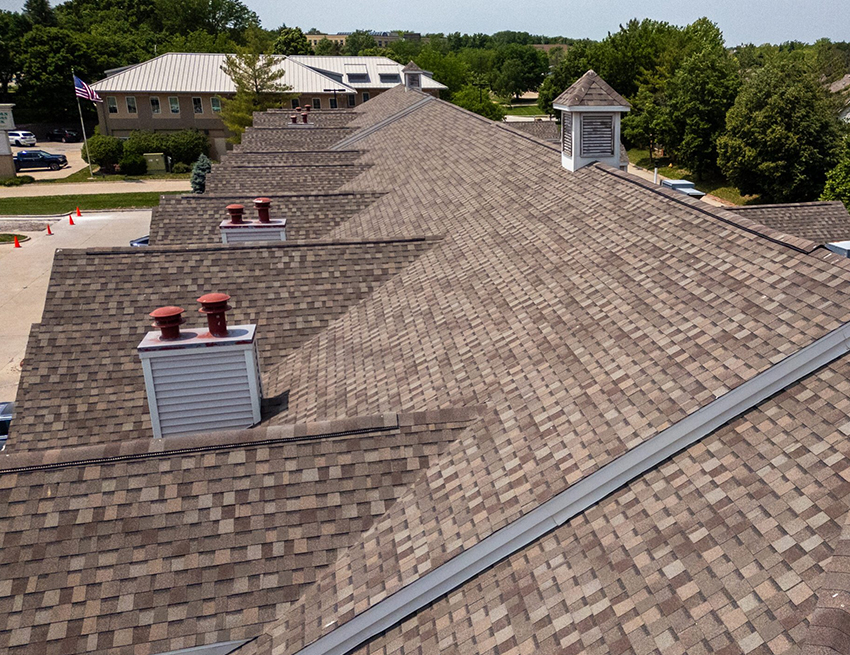 Commercial roof replacment in Central Iowa from Wolf Roofing