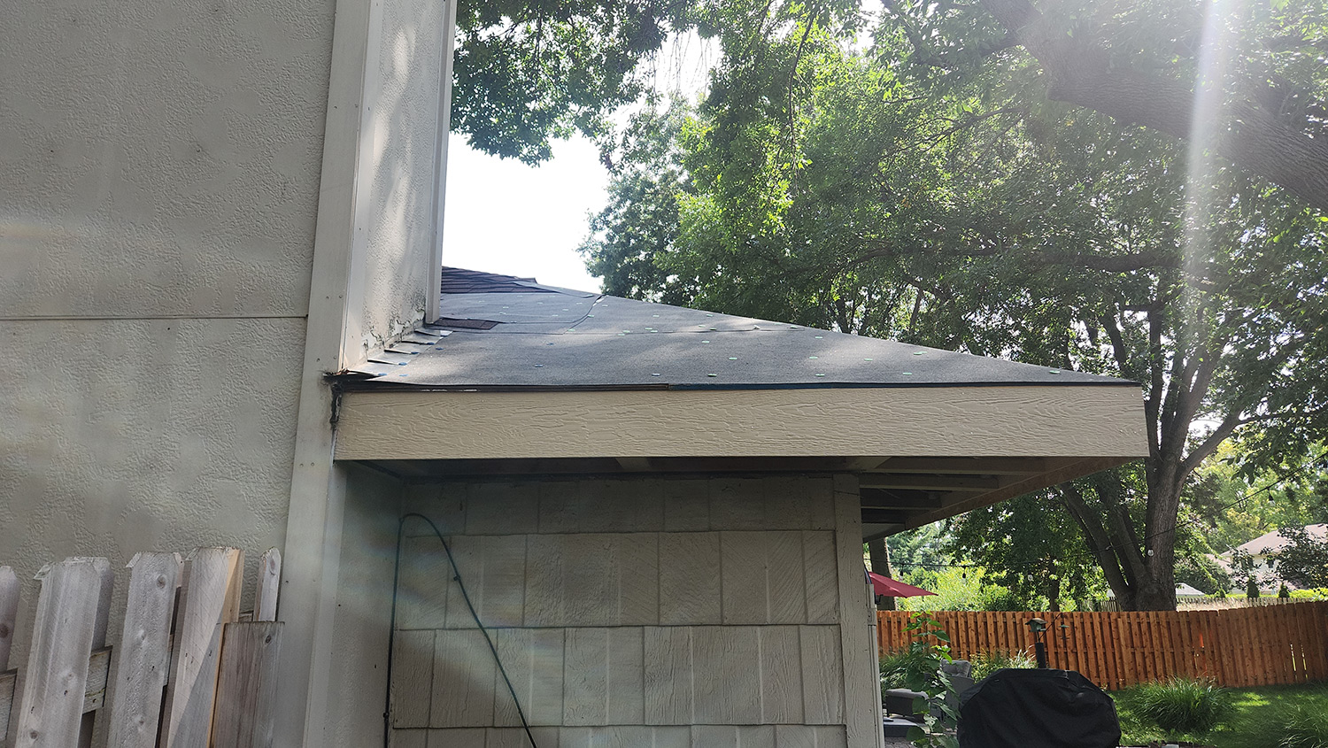 after A damaged roof after Wolf Roofing repairs