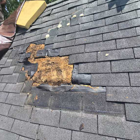 deck-exposed roof decking exposed after storm damage