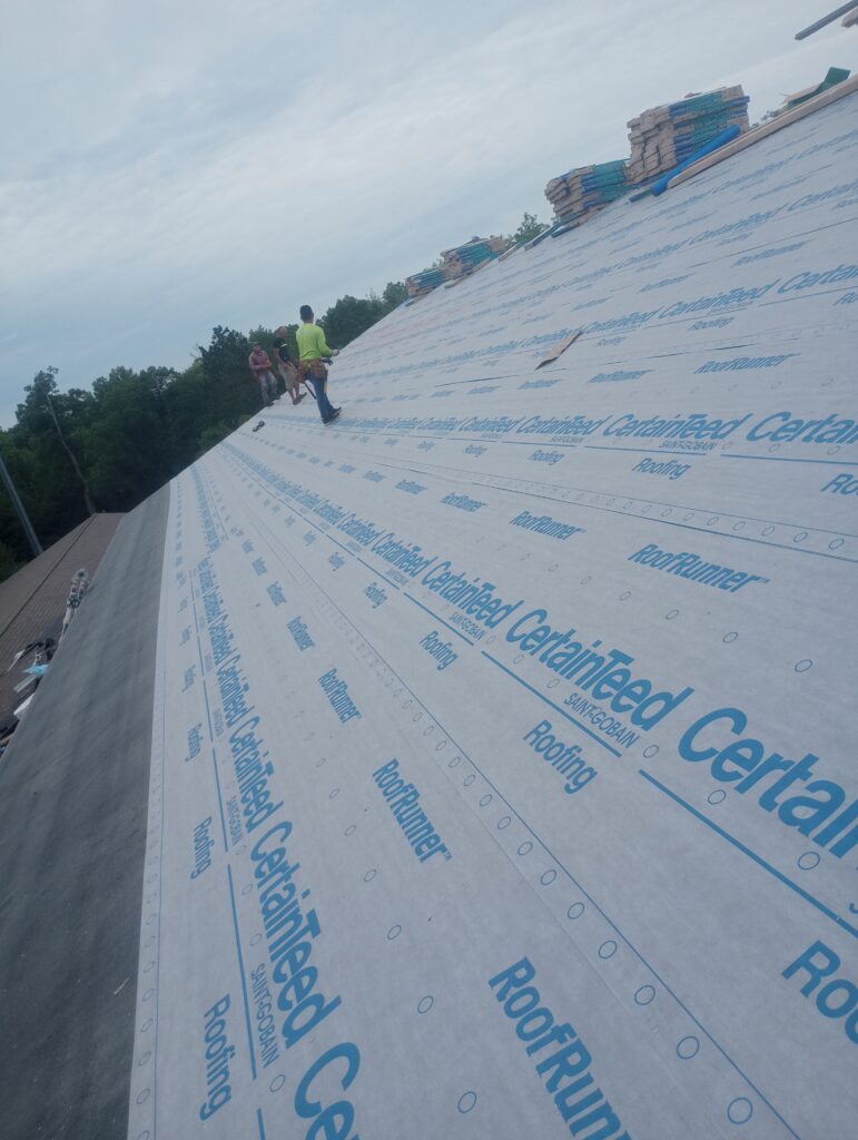 certainteed-roofrunner-underlayment-installation-johnston-ia CertainTeed RoofRunner underlayment installed during a Johnston, IA roof replacement