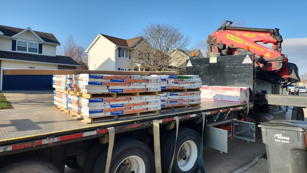 CertainTeed shingle delivery for an Ankeny roof replacement