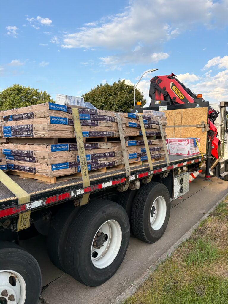 CertainTeed Shingle Delivery, Waukee Roof Replacement CertainTeed shingles delivered for a Waukee roof replacement