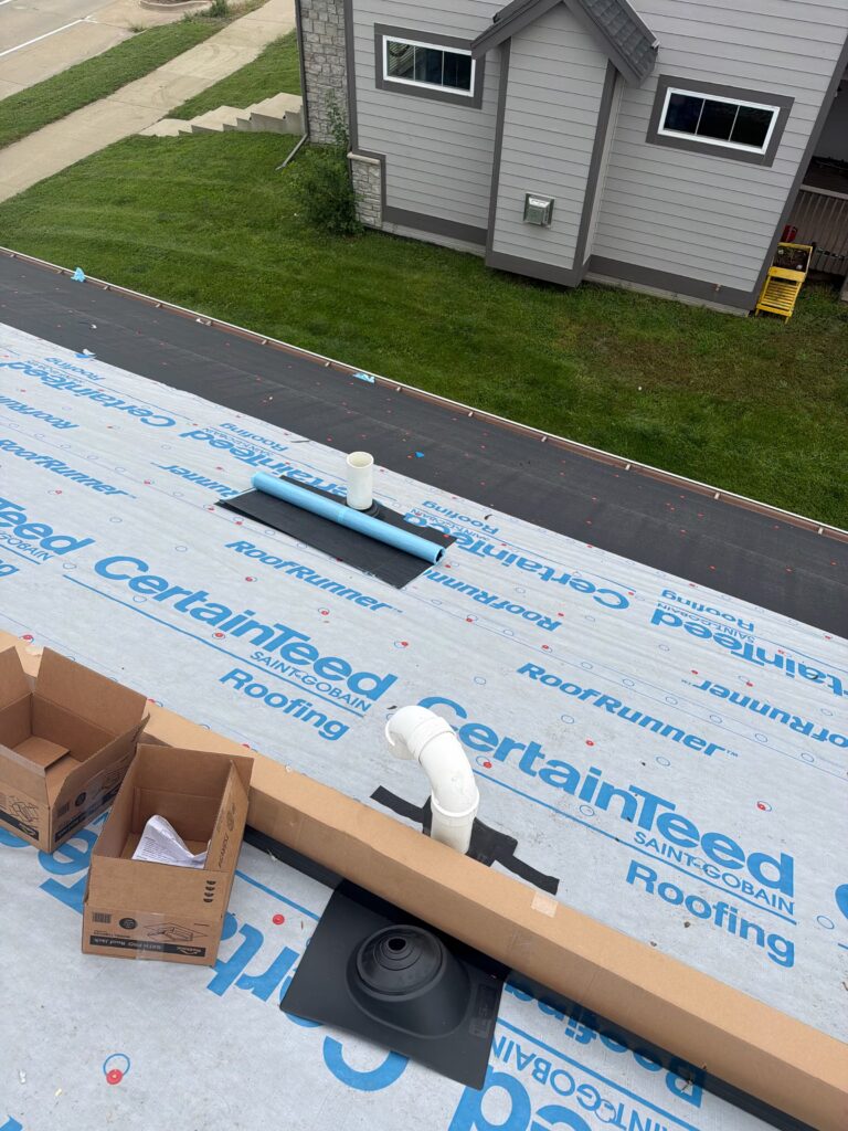 CertainTeed Underlayment Installation, Ankeny CertainTeed underlayment going on during an Ankeny roof replacement