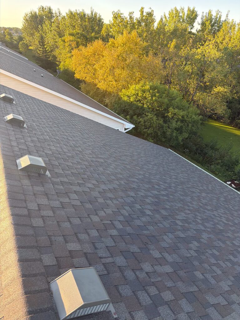 Finished Driftwood Roof Replacement, Waukee Finished Driftwood roof replacement on a Waukee twin home