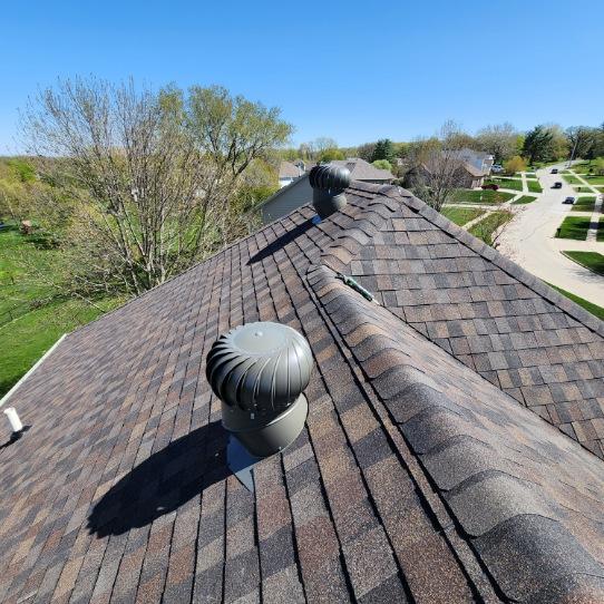 New Shingle Roof Vent Johnston Roof vent on new architectural shingles in Johnston, IA
