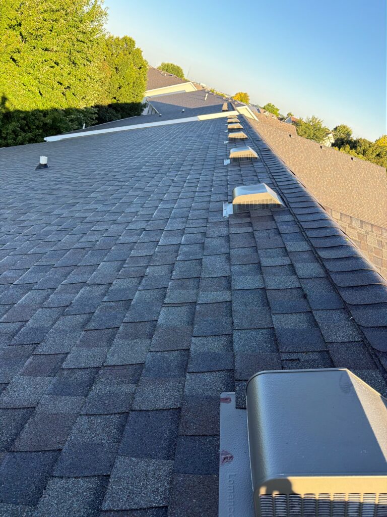 New Roof Ridge Vents, Waukee Twin Home New roof with ridge vents on a Waukee twin home