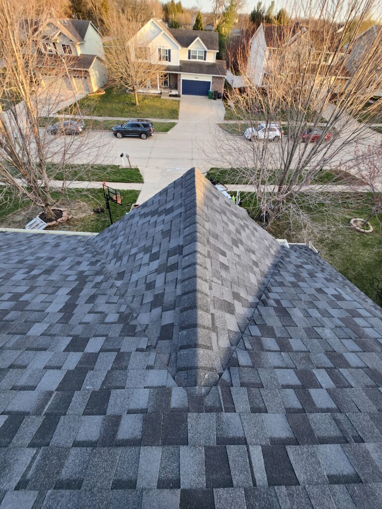 CertainTeed NorthGate ClimateFlex Moire Black roof overlooking an Ankeny neighborhood