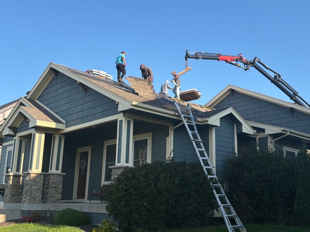 Wolf Roofing Crew Shingle Delivery, Ankeny Wolf Roofing crew with the shingle delivery in Ankeny